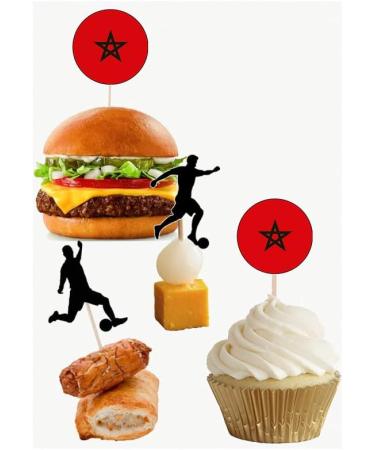 Morocco Football Silhouette Flag Mix Party Food & Cupcakes Picks Decorations Toppers (pack of 14) - Buy Online on SooperMarket.com