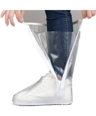 Waterproof Non-Slip Boot Cover | Foldable Portable PVC Overshoes for Men & Women | Ideal for Cycling, Camping, Fishing | Clear, Large Size - Buy Online on SooperMarket.com