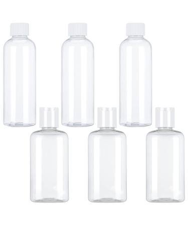 Firtink 6 PCS Plastic Travel Bottles 100 ML Clear Travel Containers Bottle Refillable Cosmetic Bottles Liquid Containers for Travel Toiletries Shampoo Lotion Makeup Shower Hand Soap