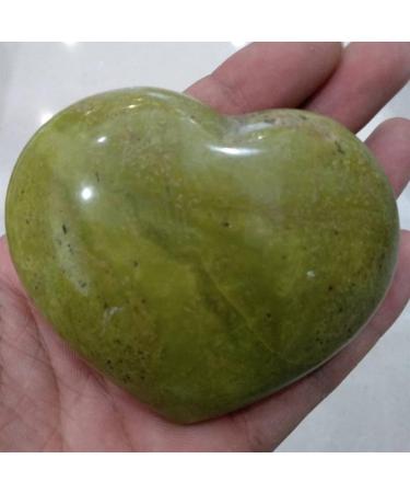 Natural Green Opal Carved Heart raw Gemstone Crystal FUZEGRDLI - Buy Online on SooperMarket.com