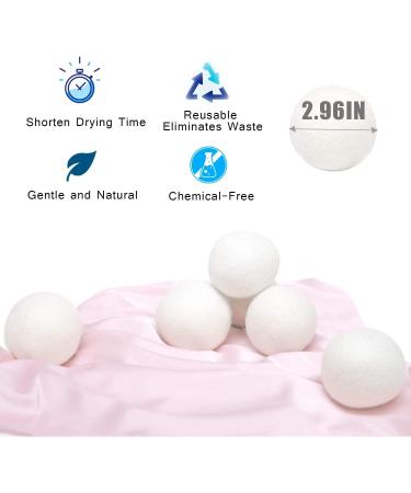 Buy 6-Pack Premium Wool Dryer Balls - Natural Fabric Softener Hypoallergenic & Baby Safe | Eco-Friendly Laundry Solution - Buy Online on SooperMarket.com