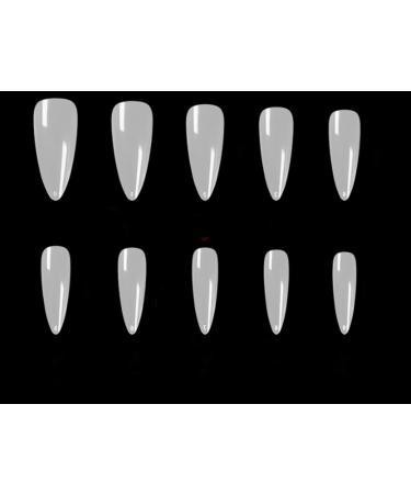 YIMART 500pcs Stiletto False Nails - Clear Long Almond Full Cover Nail Tips for Salon & Nail Art - Buy Online on SooperMarket.com