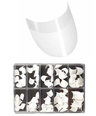 100 nail tips ROUND white. In tip box artificial fingernails
