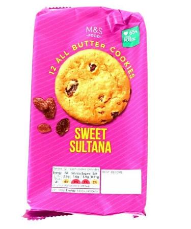 M&S Food 8 All Butter Cookies Sweet Sultana 200g - 2 Pack in a Premier Life Store Box