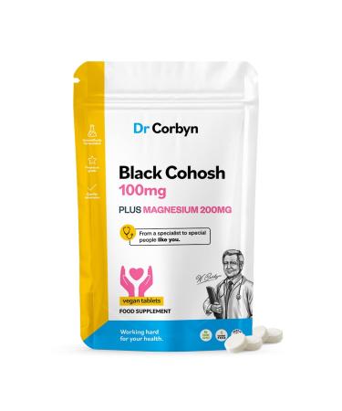 Dr Corbyn Black Cohosh 100mg with Magnesium 200mg (360 Tablets) | Menopause Support | High-Strength 1-a-Day Black Cohosh & Magnesium Tablets | Vegan & UK Made 360 Count (Pack of 1)
