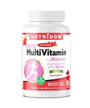 Nutridom Complete Women's Multivitamin | Iron Vitamin D3 B-Vitamins and Antioxidants C & E | Gluten-Free Non-GMO 60 Vegetable Capsules