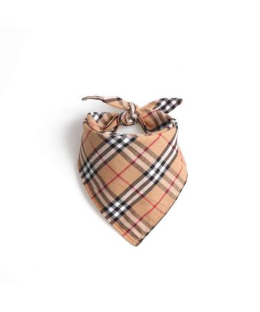 UANOU Dog Bandanas Triangle Bibs Cotton Scarf Red Plaid Printed For Puppy Small And Medium Pet Supplies M Brown
