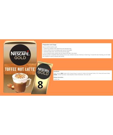 Nescafe Gold Instant Coffee Sachets Mix Contains 24 Sachets Each of Toffee Nut Latte and Caramel Latte Flavours Bundled With 48 x Temas Store Coffee Stirrers & A Reusable Coffee Cup| Coffee Gift Set - Buy Online on SooperMarket.com