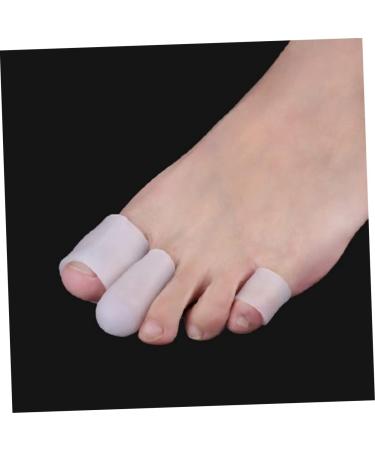 Bunion Toe Gel Protector Sleeves - 10pcs Silicone Rubber Bands for Men and Women - Hammer Toe Spacers - Toe Nail Patch - White Gel Splints - Buy Online on SooperMarket.com