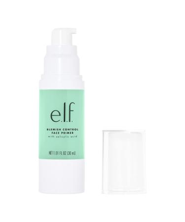 e.l.f, Blemish Control Face Primer - Large, Long Lasting, Skin Perfecting, Controls Breakouts and Blemishes, Matte Finish, Infused with Salicylic Acid, Vitamin E & Tea Tree, 1.01 fl Oz