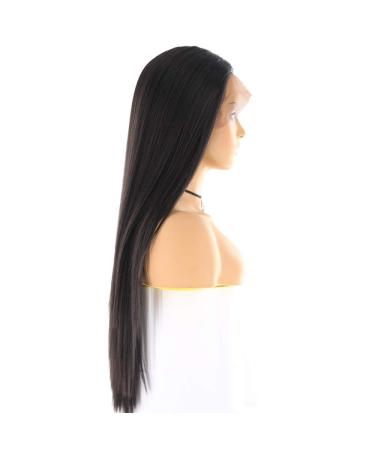 SHIYID Synthetic Hair Lace Front Wigs for Women - Natural Black Long Straight Middle Part Wig - Buy Online on SooperMarket.com