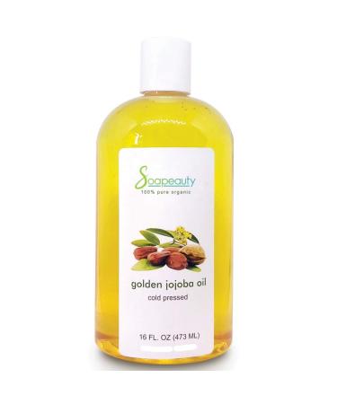 Soapeauty Golden Jojoba Oil | 100% Pure & Natural | Unrefined Cold Pressed Hexane Free | Moisturizing Oil for Skin Face Hair & Nails | 16 fl oz
