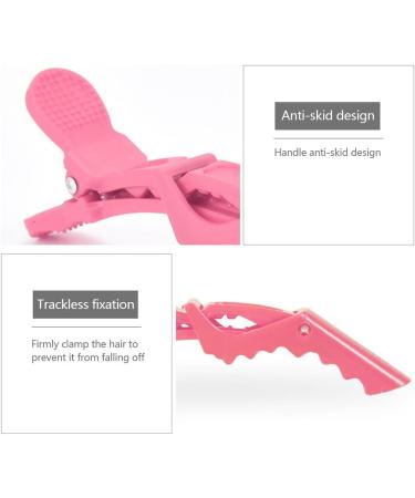ZEVONDA 10Pcs Pink Crocodile Hair Clips - Professional Styling Barrettes with Nonslip Grip and Wide Teeth for Women and Girls - Buy Online on SooperMarket.com