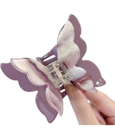 Limtula Double Layer Butterfly Acetate Hair Claw Hair Clip for Various Hairstyles Comfortable Hair Accessories Purple - Buy Online on SooperMarket.com