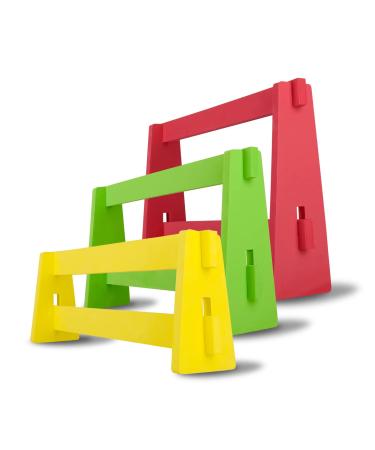 CAIKEI Agility Hurdles 6" 9" 12" Height Speed Hurdles Training Hurdles for Kids,Children, Perfect for Soccer, Football, or Plyometric Training - Lightweight and Super Soft,Pack of 5 12in,red