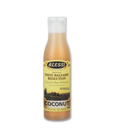 Alessi Balsamic Vinegar Reduction, Autentico from Italy, Ideal on Caprese Salad, Fruits, Cheeses, Meats, Marinades, Coconut (Coconut Balsamic, 8.5 Fl Oz (Pack of 1)) Coconut Balsamic 8.5 Fl Oz (Pack of 1)