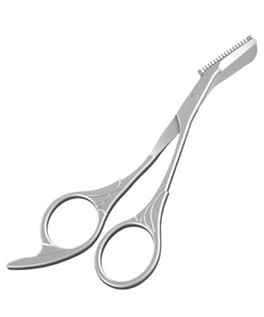 Eyebrow Scissors with Comb 5.63" Stainless steel Brow Scissors Rustproof Eye Brow Trimmer for Ladies Trimming Scissors with Non slip Handle for Home Travel