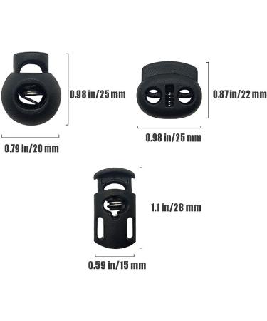 YAUENDE 45 Pcs Plastic Cord Locks - End Spring Stopper for Drawstrings, Bags, Masks & Clothing - Black - Buy Online on SooperMarket.com