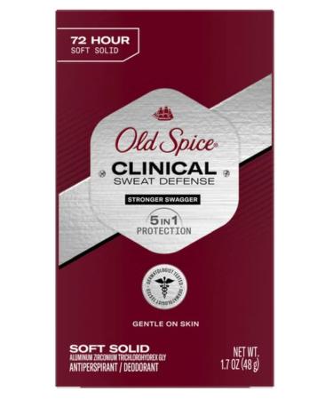 Old Spice Clinical Sweat Defense Anti-Perspirant Deodorant for Men 72 Hour Stronger Swagger 1.7 oz