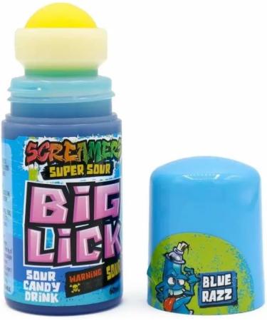 Screamers Big Lick Blue Razz Sour Candy Drink - 4 x 60ml Sour Roller Candy - TICK TOK Sweets - Blue Raspberry - Gluten Free - Halal - Buy Online on SooperMarket.com