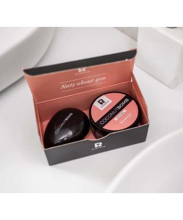 BYROKKO Coconut Bomb Hair Mask - Nourishing Deep Conditioner for Damaged Hair Natural Coco Oil Treatment 180g & Free Brush - Ideal for All Hair Types - Buy Online on SooperMarket.com
