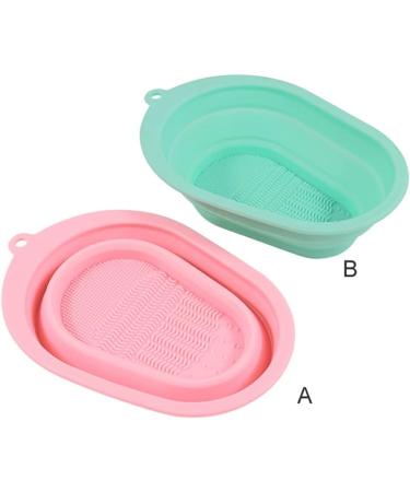 Dajidafu Makeup Brush Cleaning Mat Reusable Folding Cosmetic Tools Washing Pad Portable Eyeliner Applicators Scrubber Household Green - Buy Online on SooperMarket.com