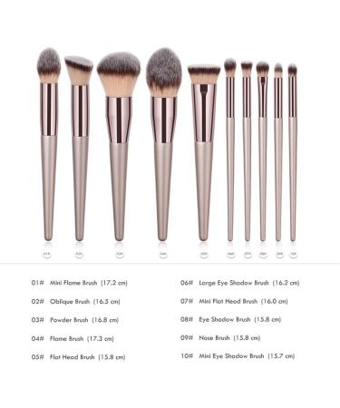 LAXED 10Piece Makeup Brushes Champagne Gold Foundation Brushes Eye Shadow Brushes - Buy Online on SooperMarket.com