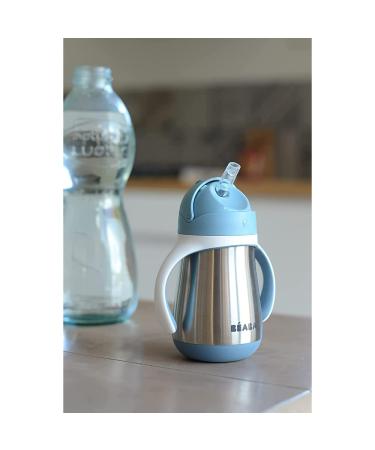 B aba 2-in-1 Baby Bottle & Children's Cup with Straw - 250ml Blue - Easy Open Removable Handles Durable Tritan & Silicone - International Shipping Available - Buy Online on SooperMarket.com