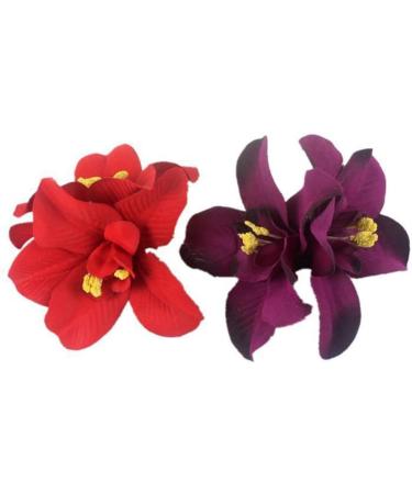JSGHGDF Fabric Flower Hair Clip for Women Elegant Cloth Flower Side Clip Hair Style Accessories Ponytail Holder Barrettes Purple - Buy Online on SooperMarket.com