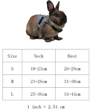 Rabbit Harness Multipurpose Adjustable Soft Pet Rabbit Walking Harness Leash Lead Gentlemanly Style Bunny Vest for Small Animal (M) - Buy Online on SooperMarket.com