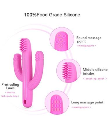 Baby Toothbrush Teether - Soft Silicone Bristles for Teething Relief (2pcs Blue and Green) - Buy Online on SooperMarket.com
