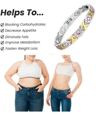 ZSSM Lymph Drainage Magnetic Bracelet 2PCS Magnetic Lymph Detox Bracelet Weight Loss Anti Swelling Therapy Bracelets (Gold) - Buy Online on SooperMarket.com