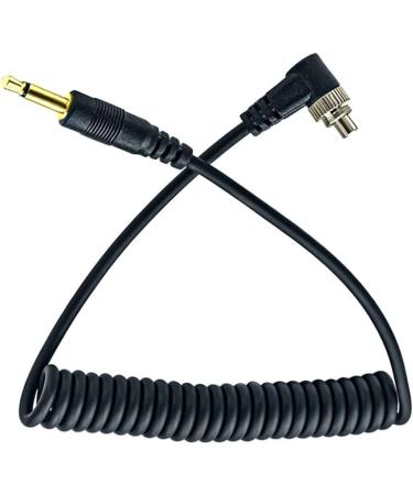 3.5mm Plug Male Flash PC Sync Coiled Cable 12 inch for Studio Photography - Buy Online on SooperMarket.com