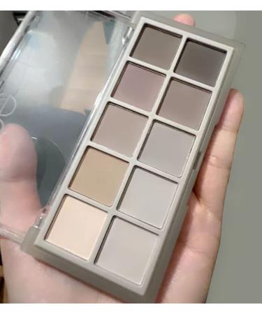 Go Ho 10 Colors Eyeshadow Palette All Matte Naked Eyeshadow Makeup Highly Pigmented Blendable Shades Nude Eye Shadow Waterproof Cool-tone Eyeshadow Makeup Palette Sweet Mint 04 04 Colors Cool Style