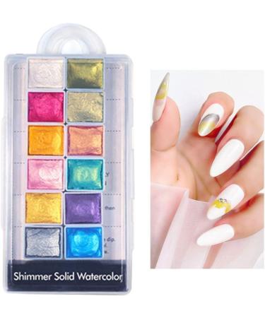 Nail Shiimmer Powder Manicure Solid Pearlescent Pigment Nail Art Dyeing Powder 12Colors nail chrome powder - Buy Online on SooperMarket.com