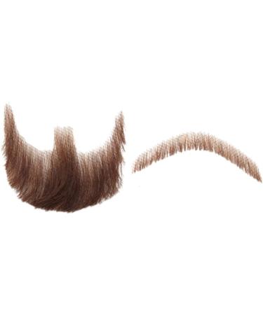 Fake Mustache Face Beard for Adults Realistic Makeup Costume Lace Man Beards Brown for Halloween Costumes - Buy Online on SooperMarket.com