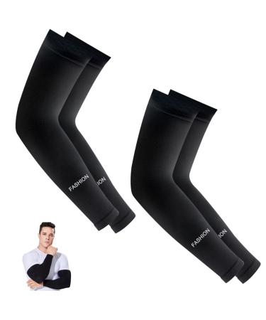 Siyingsaery 2 pairs of armrest uv protection black sun protection armlings men women slide -resistant sleeve arm sleeve elastic arm protection sun unisex anti uv arm protector for running basketball