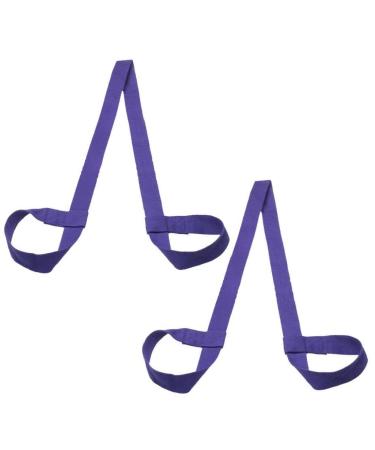 2pcs Yoga Mat Strap Adjustable Yoga Mat Holder Sling for Carrying Mats & Stretching Strap in Exercise Purple