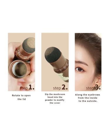 Grey Black Eyebrow Stamp Shaping Kit - Waterproof One Step Brow Stamp Stencil Set with 6 Reusable Stencils - Buy Online on SooperMarket.com
