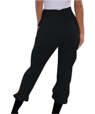 Women's Summer Hip Hop Baggy Sweatpants - High Waist Cargo Pants with Multiple Pockets | Black Joggers Trousers - Buy Online on SooperMarket.com