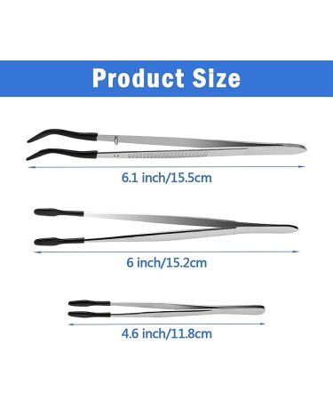 TAMOSH 3 Pack Non-Marring Tweezers - Silicone & Rubber Tips for Precision Lab Work | Curved & Flat Tweezers Ideal for Crafts & Electronics - Buy Online on SooperMarket.com