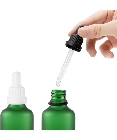 Zeoabsy 6-Piece 20ml Frosted Green Glass Pipette Bottles for Essential Oils & Aromatherapy | Empty Drip Bottles with White Locking Pipetting Ring - Buy Online on SooperMarket.com