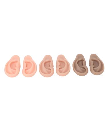 Ear Model Reusable Simulated Ear Model Silicone Flexible 3 Pairs for Home