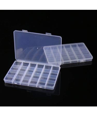 RLECS 2PCS Transparent Plastic Jewelry Organizer Box - 24 Slots Storage Container for Bead Rings Display - Buy Online on SooperMarket.com