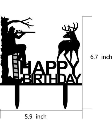 Hunting Birthday Cake Topper - Hunter in Tree Stand Aiming the Deer - Camping Themed Deer Hunter Cake Topper for Men' Birthday Party Supplies (Deer Hunter) - Buy Online on SooperMarket.com