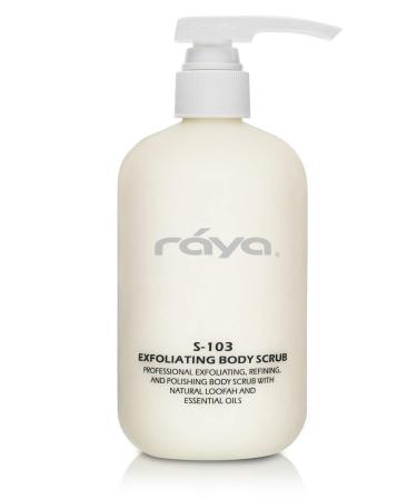 RAYA Exfoliating Body Scrub 16 oz (S-103) | Exfoliating Refining and Polishing Body Scrub | Made with Natural Loofah and Essential Oils | Relieves Ingrown Hairs