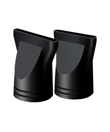 2 PCS/Set Professional Plastic Salon Hair Dryer Nozzle Replacement Narrow Concentrator Replacement Blow Flat Hairdressing Tool Fit for Outer Dia 4.24.6cm (Black)