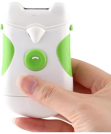 Wakects Electric Nail Clipper Innovative 2-in-1 Design Safe Touch Built-in Light Removable Head White and Green - Buy Online on SooperMarket.com