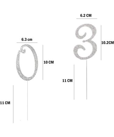ENSTAB Silver Rhinestone Happy Birthday & Anniversary Cake Topper | Sparkling 0-9 Decoration for Celebrations - Buy Online on SooperMarket.com