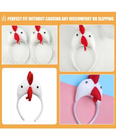 WRITWAA 1Pc Chicken Hair Hoop Easter Headbands Cartoon Rooster Hair Bands for Halloween Decorations Animals Ears Headdress Cute Headbands for Cosplay Party White - Buy Online on SooperMarket.com